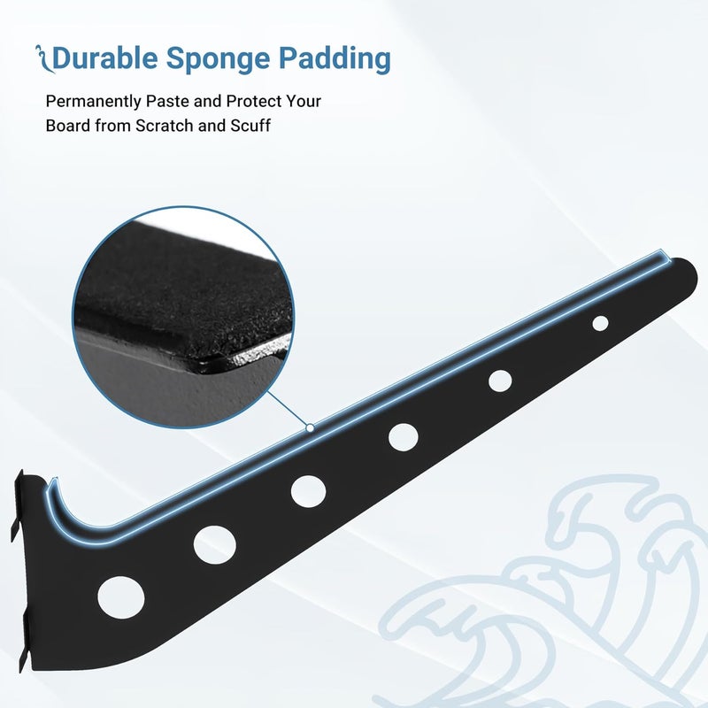 Neorexon 2/3/4/6 Board Horizontal Surfboard Rack, Adjustable Surfboard Wall Mount Display, Surfboard Wall Rack Board Storage Mount System at Home and Garage - Image 4